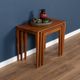 Retro teak 1960s midcentury gordon russell nest of tables in walnut & teak c.1960