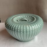 Superb Korean celadon flat soup tureen with its lid