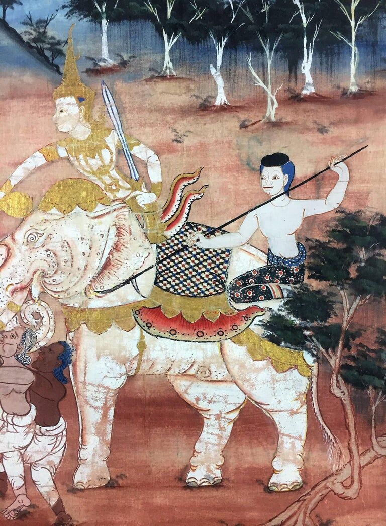 Set of 3 Thai paintings, Rattanakosin, nineteenth century