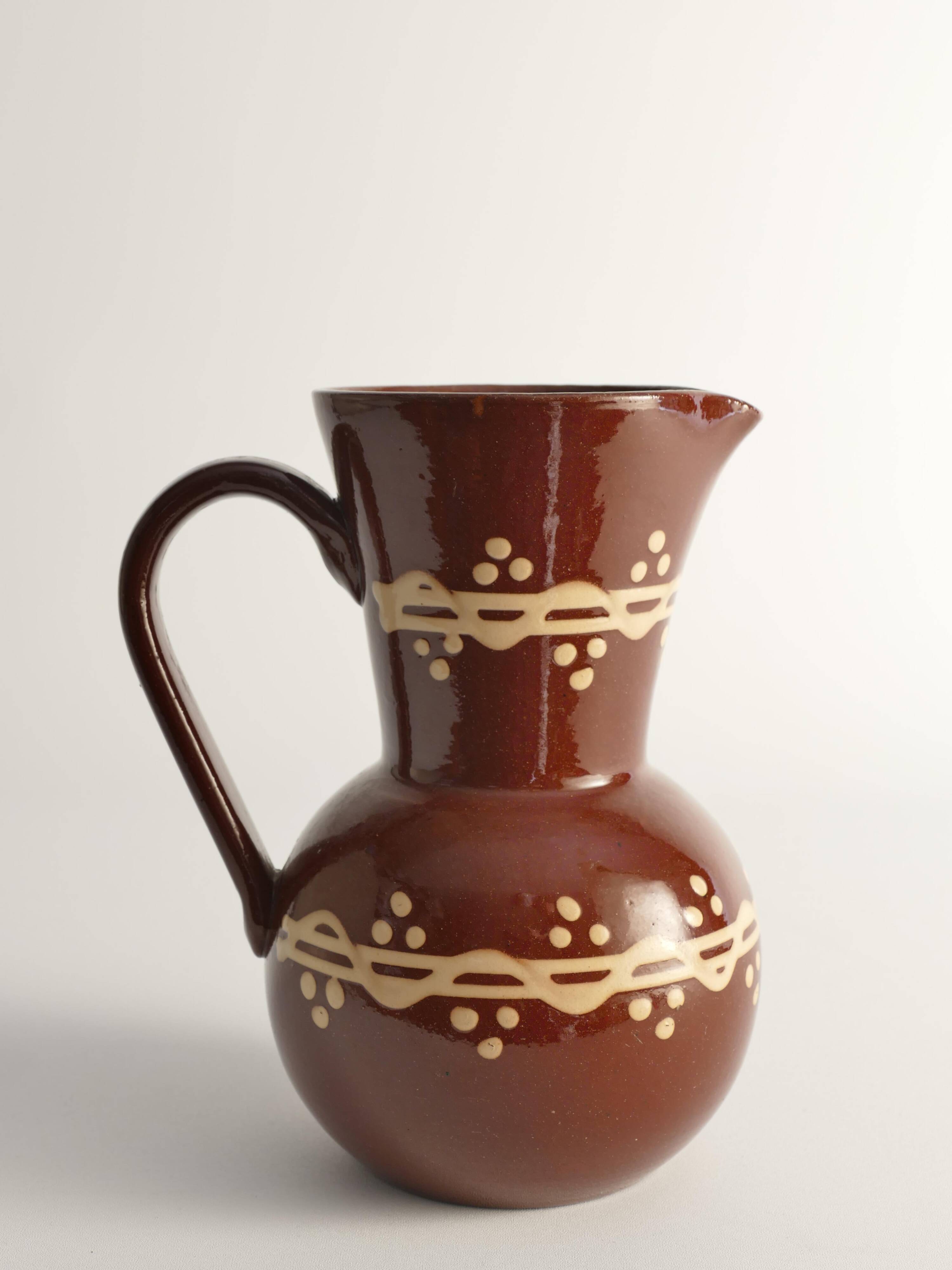 Brown Ceramic Pitcher or Vase by Andersson & Johansson, Höganäs, Sweden, 1920s