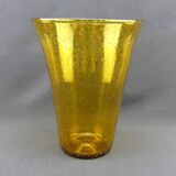 Grand vase en verre bullé