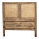 Vintage headboard in solid raw oak and cane - single bed