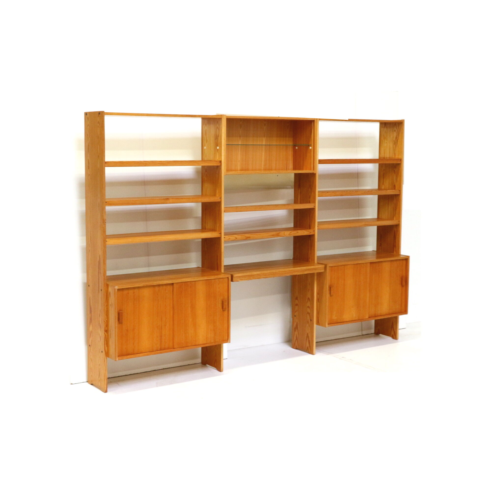 Pine vintage wall unit / wall system made in the 1970s