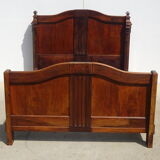 Walnut bed and walnut magnifying glass nineteenth century