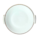 Golden white porcelain pie dish from Sologne Lamotte 6