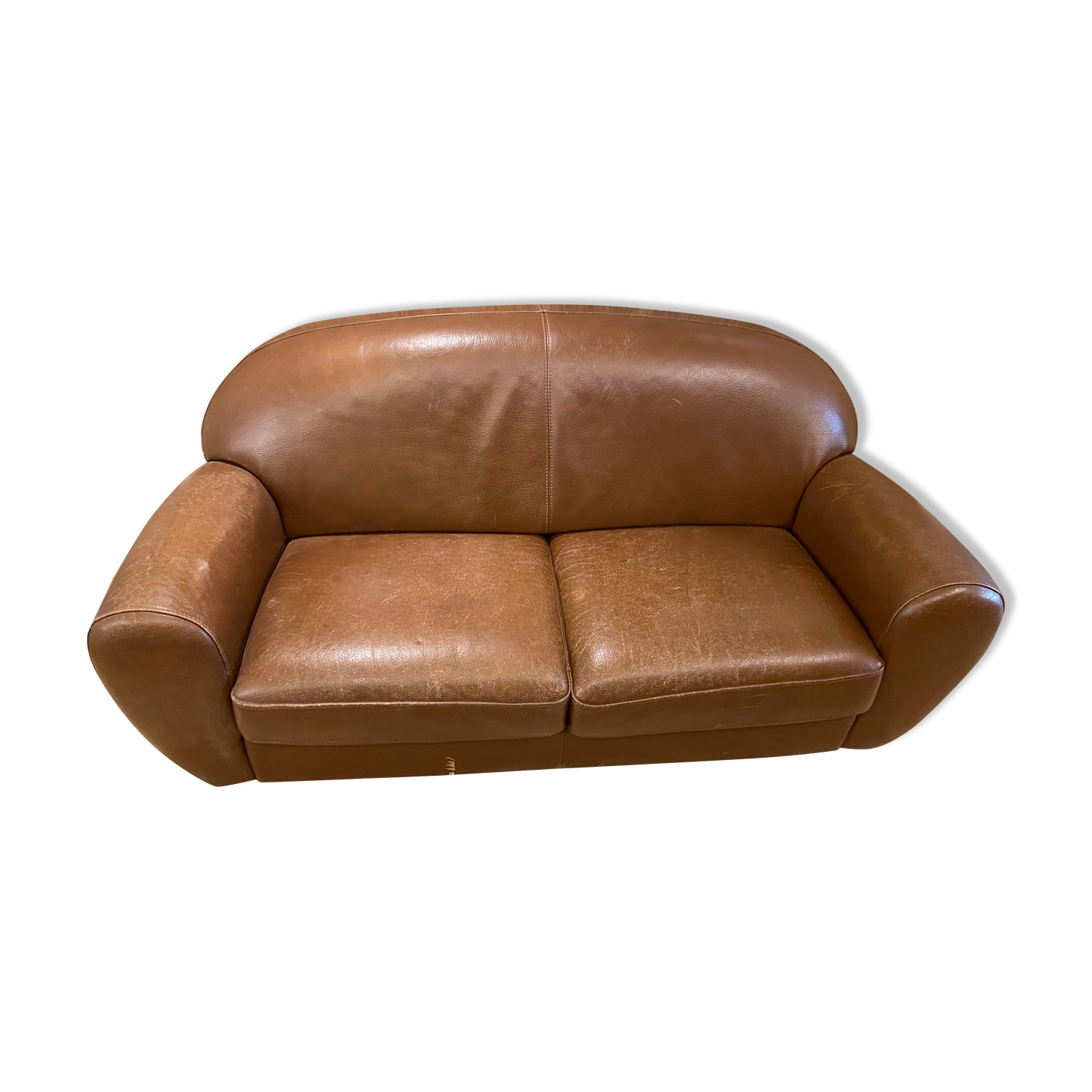Sofa club light brown leather Steiner