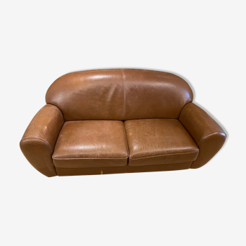 Sofa club light brown leather Steiner