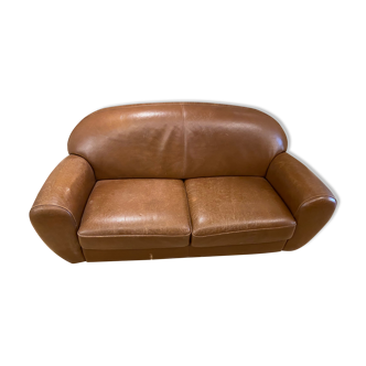 Sofa club light brown leather Steiner