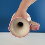 Vase pichet rose et blanc italy