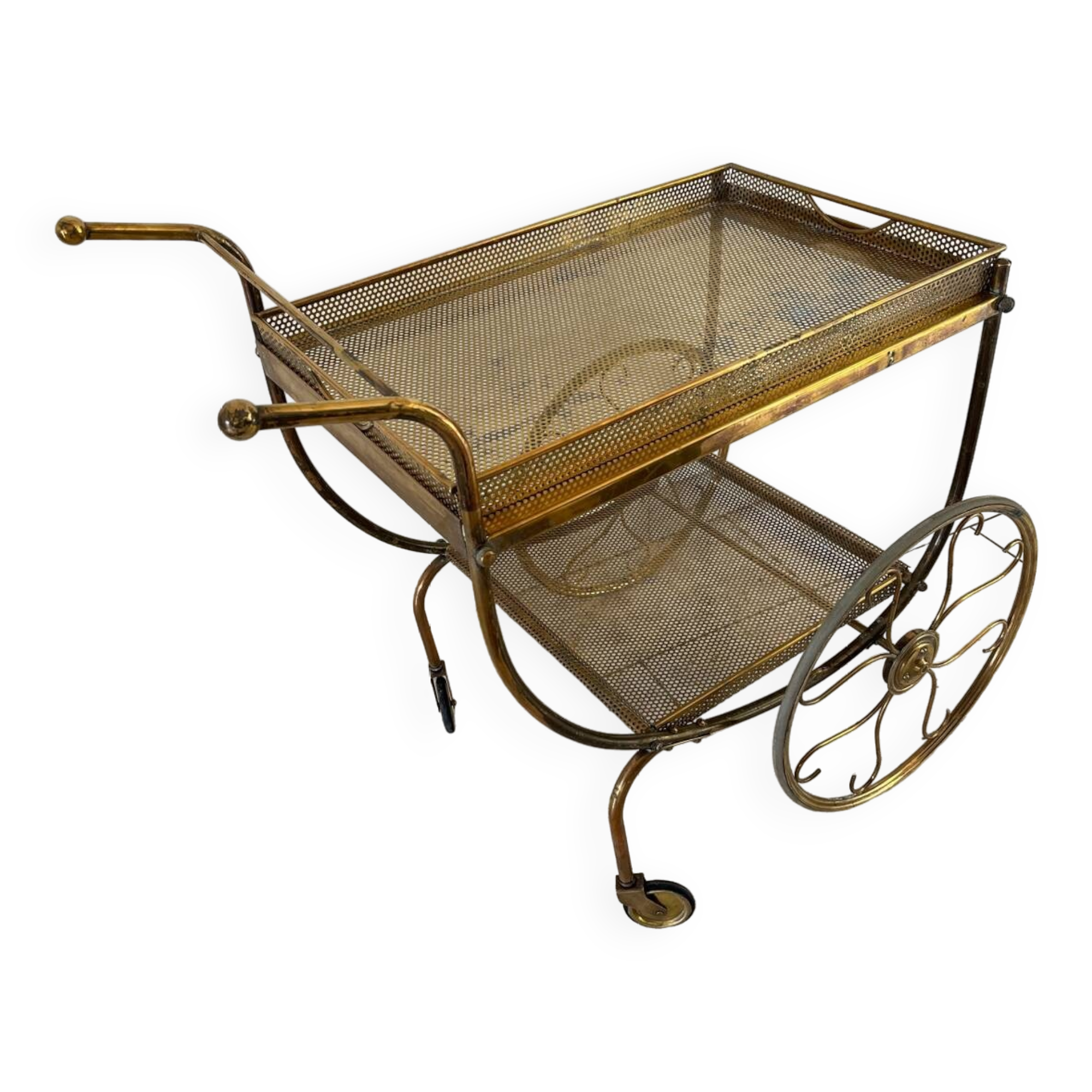 Desserte / bar roulant en laiton de Josef Franck pour Svenskt Tenn Suede annee 50/60