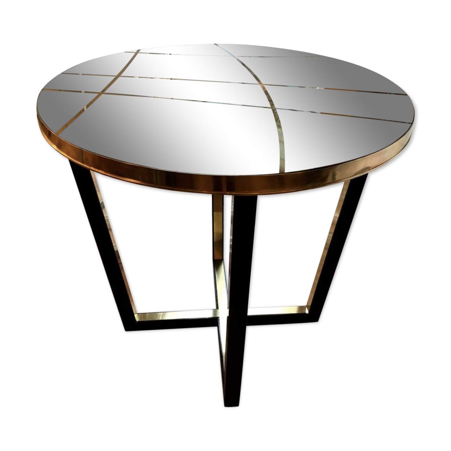 Table stained glass and brass, 1980 s