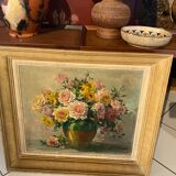 Tableau 'Bouquet de roses" Emile Prodhon