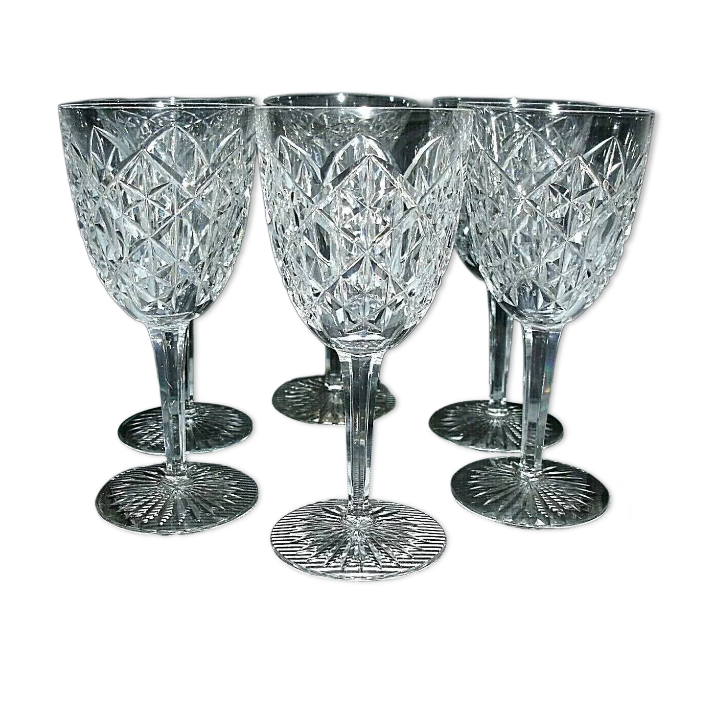 Baccarat juigne 6 crystal wine glasses - 14.5 cm