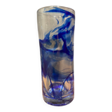 Tubular vase in stylized glass, arts and crafts