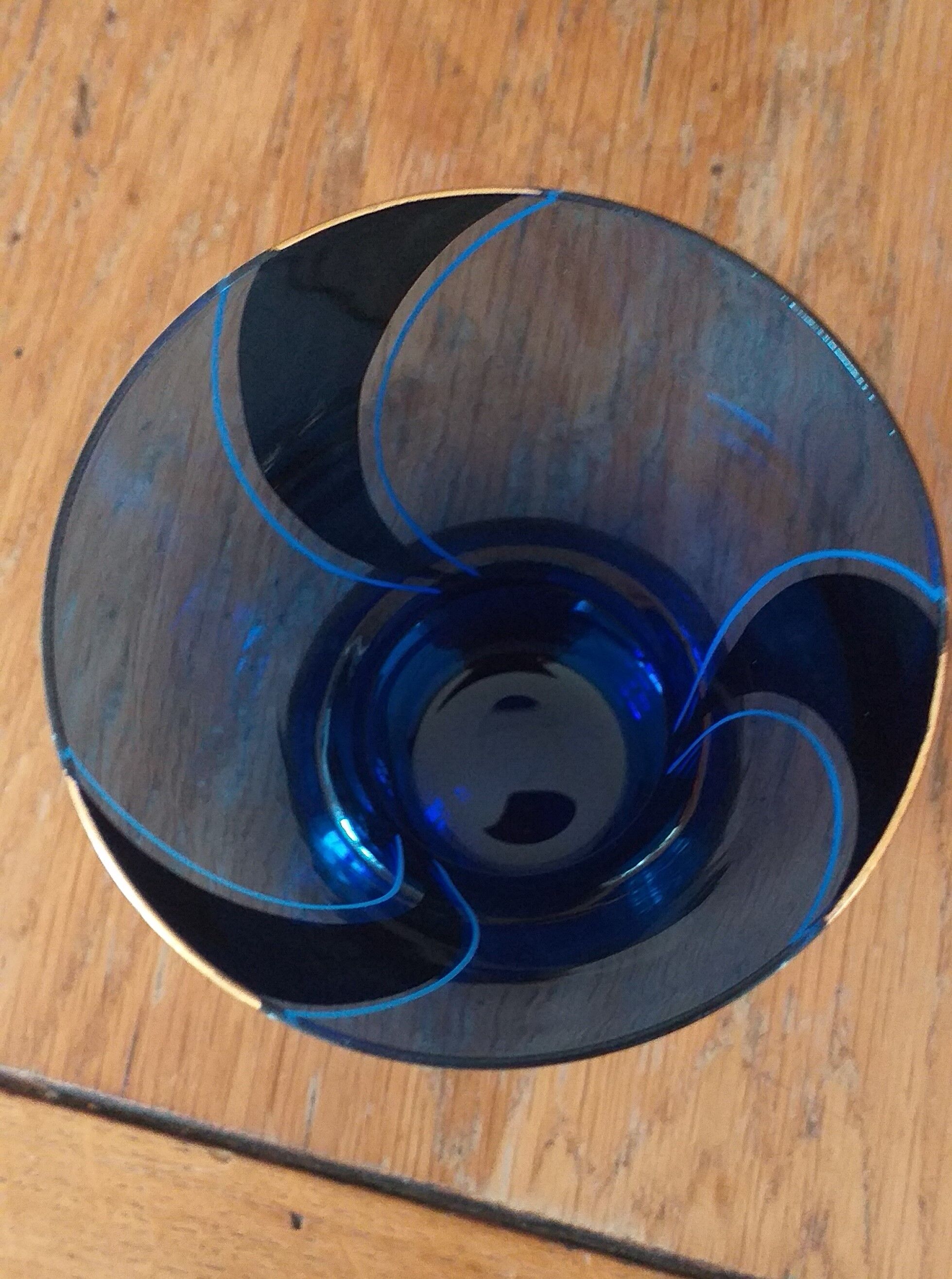Vase boom bleu et or