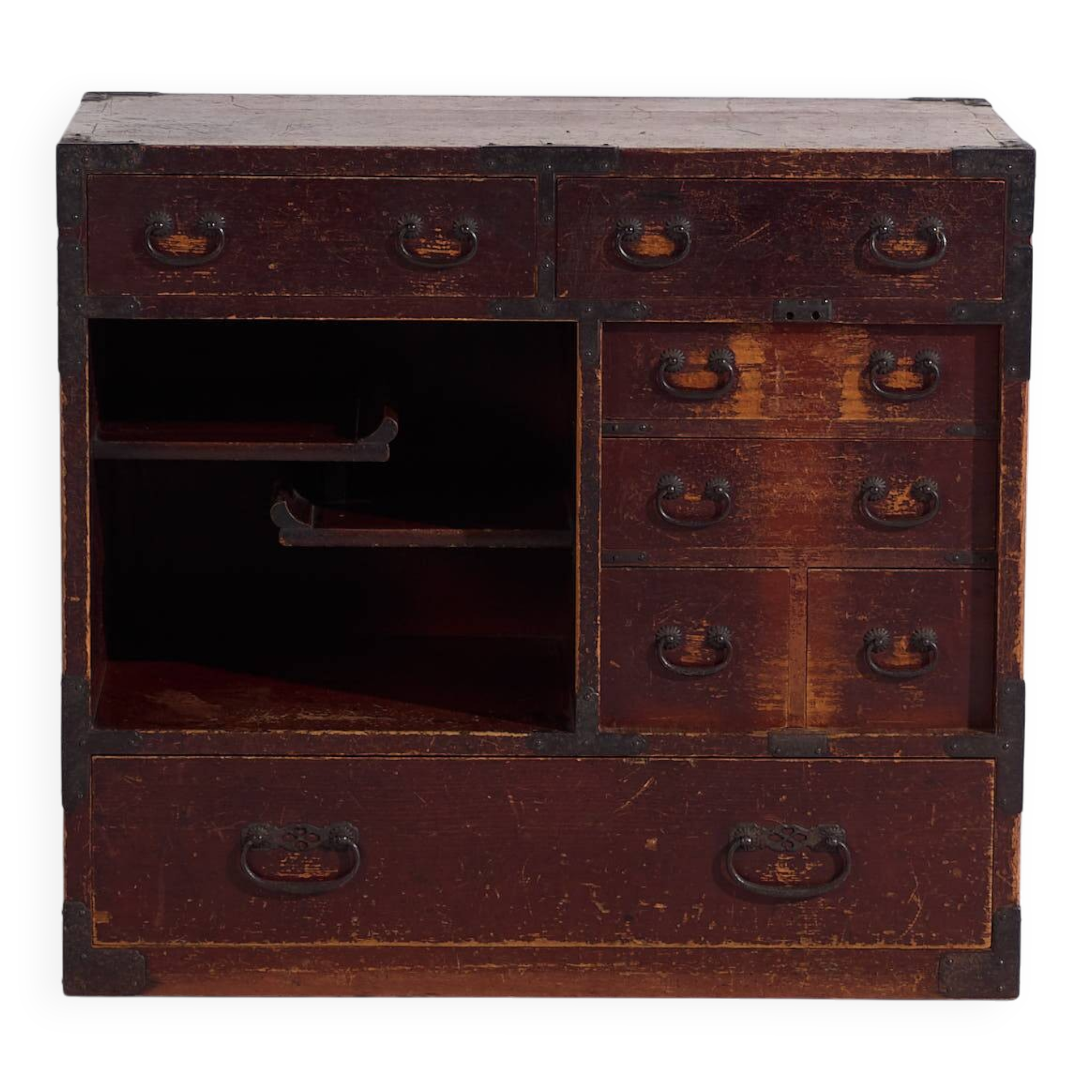 Ancient Japanese choba-dansu in cedar wood, Meiji/Taishō period (circa 1890-1920) #45