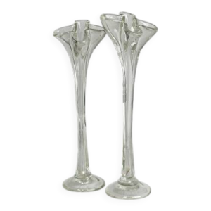 Deux soliflores anciens - verre