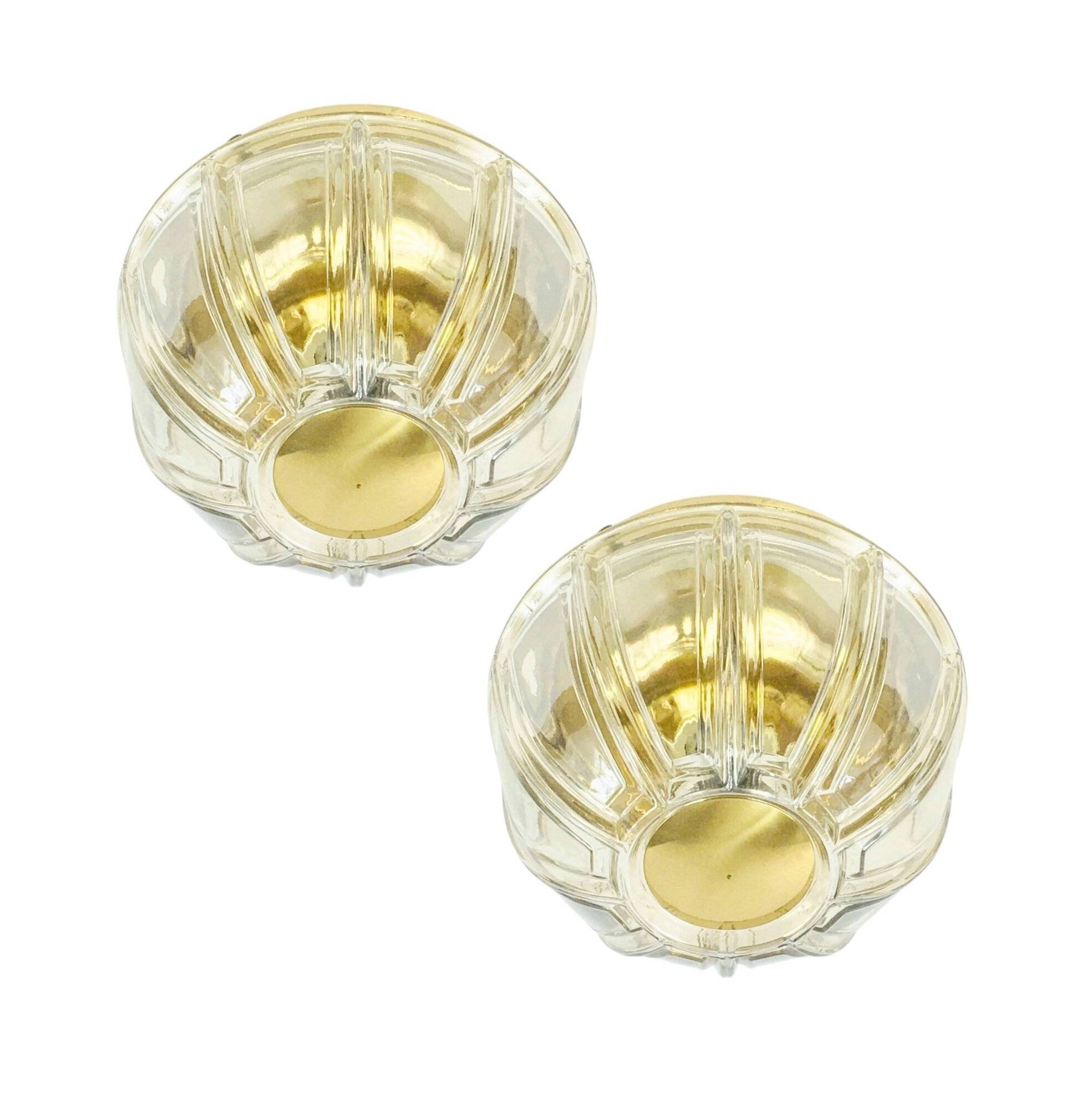 Mid-Century Glass & Brass Ceiling Light from Limburg, Germany, 1960s