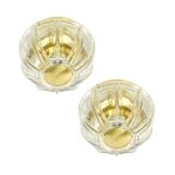 Mid-Century Glass & Brass Ceiling Light from Limburg, Germany, 1960s