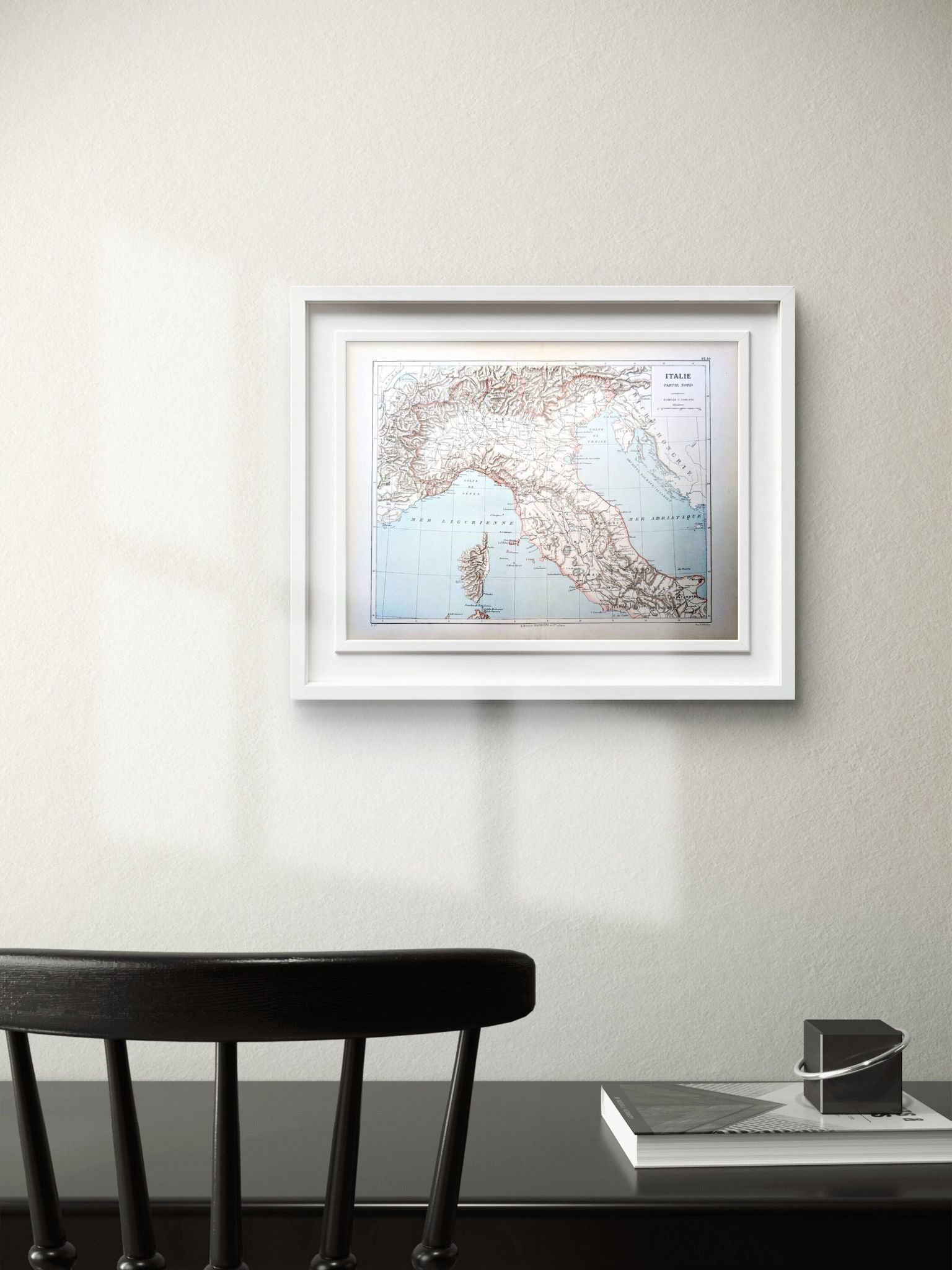 Northern Italy, historical map, 1887.