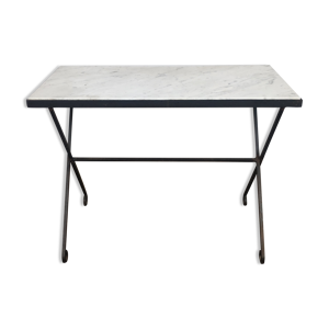 Table d'appoint en marbre - fer blanc