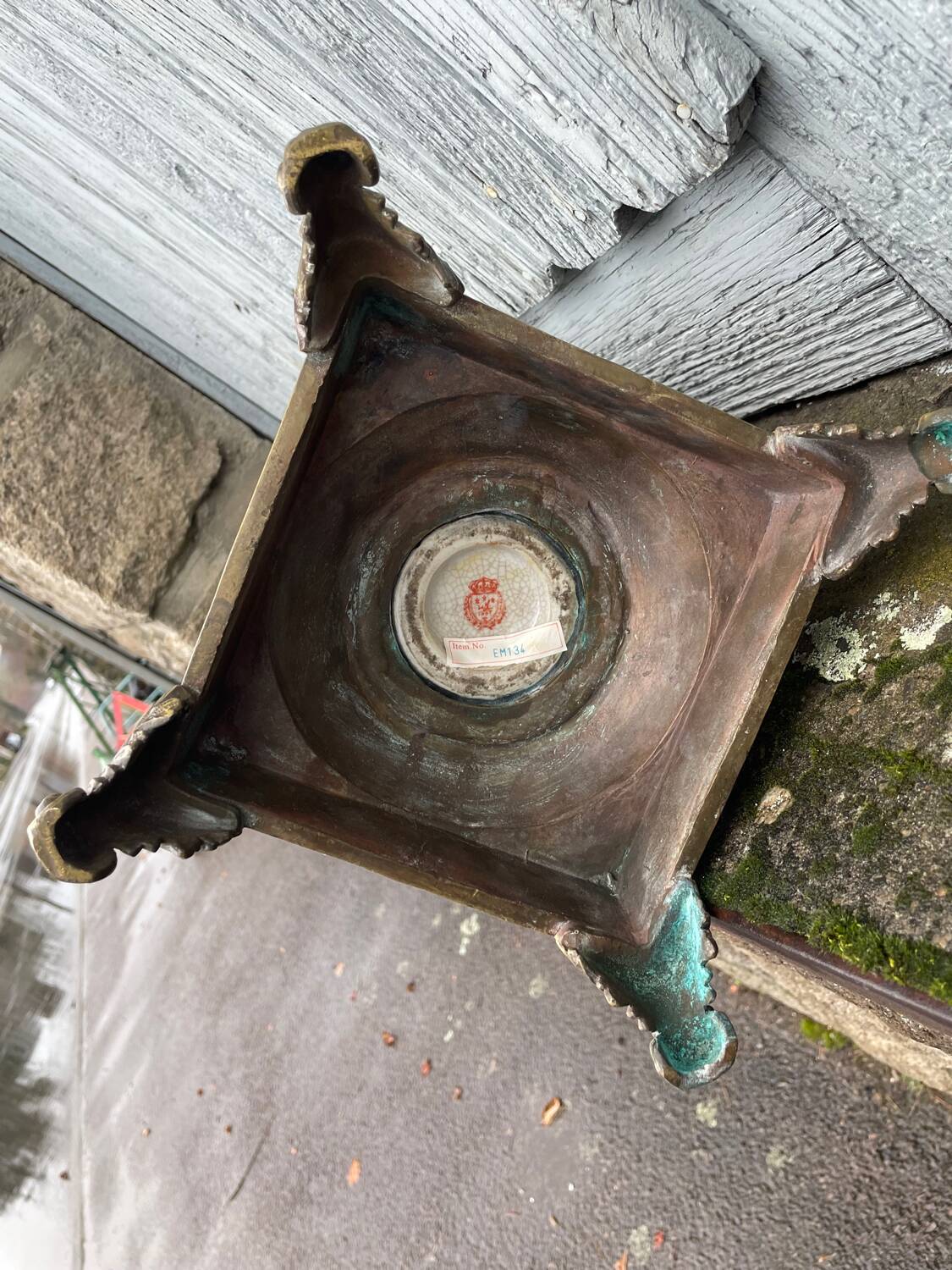 Porcelain and bronze vase