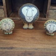 Set of 3 ceramic lions by Lisa Larson/Gustavsberg.