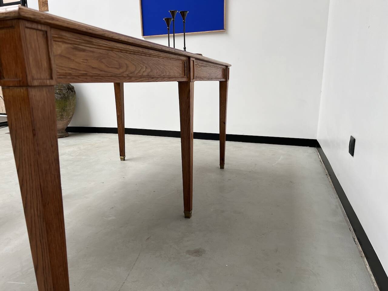 Small old oak farm table with 6 legs