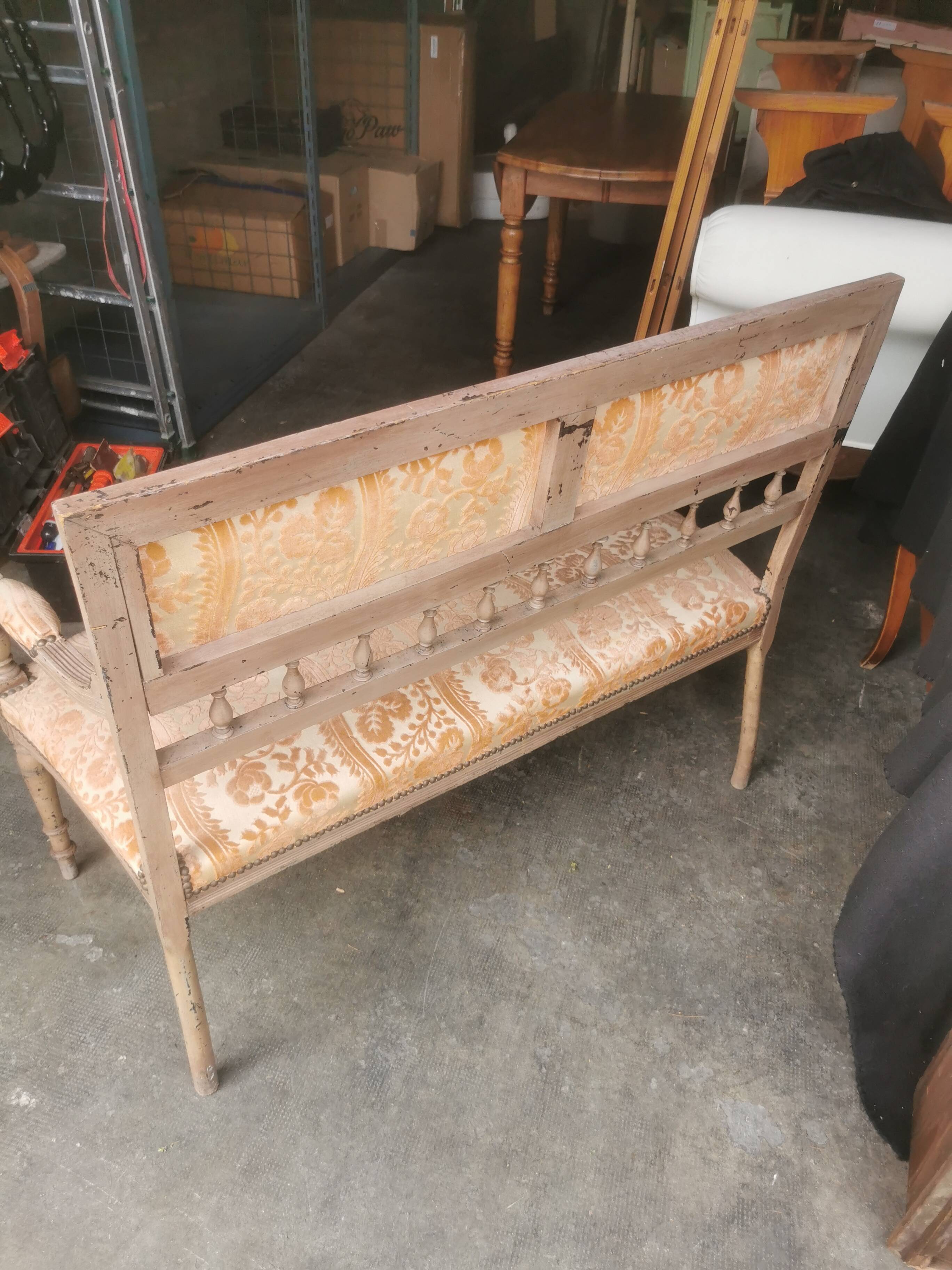 Bench decorated with flowers