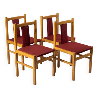 Ensemble de 4 chaises de salle à manger minimalistes modèle A-85, Jafameg, Pologne, années 1960