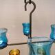 Hanging candlestick in cast iron and glass, Danish from the 1970s.