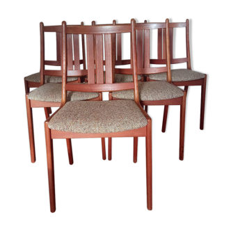 6 KS möbler chairs in teak and wool Kvadrat 60s