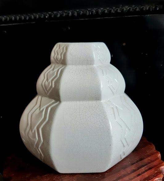 Art Deco cracked ceramic vase
