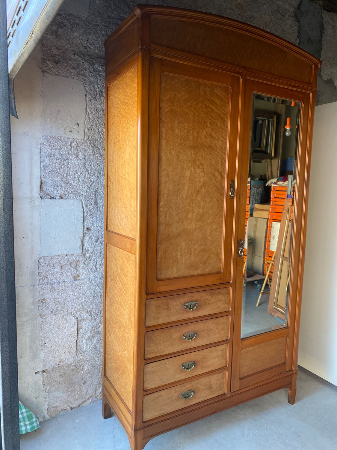 Art Deco hotel-style Parisian wardrobe chest or