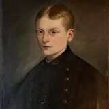 Tableau HST Portrait of a young man in uniform 1879 signed