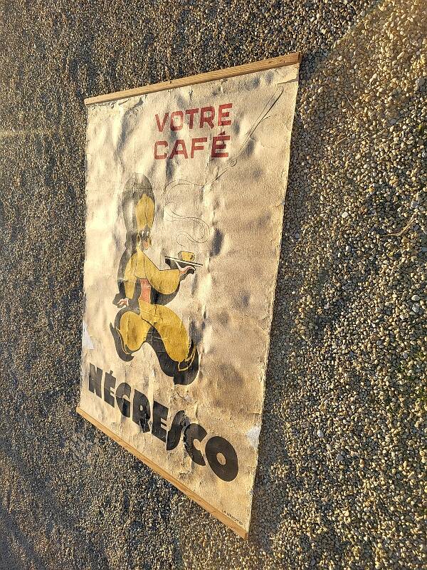 large poster your cafe negresco on canvas