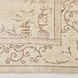 7x10 Cream Beige Oversize Vintage Rug, 209x311Cm