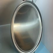 oblong tray in stainless steel and wood by goldsmith Jean Couzon