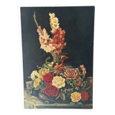 Nature morte florale signée Gérard Lecerf, huile sur toile, 1965 ( Dun