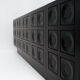 Black brutalist sideboard with graphic patterned doors, belgium 1970s
