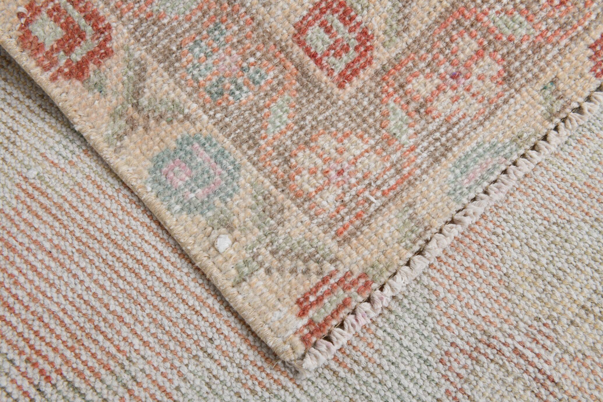 3x9 Red & Beige Vintage Persian Runner Rug, 98x285Cm SK 21187