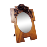 Ancient carved walnut frame mirror