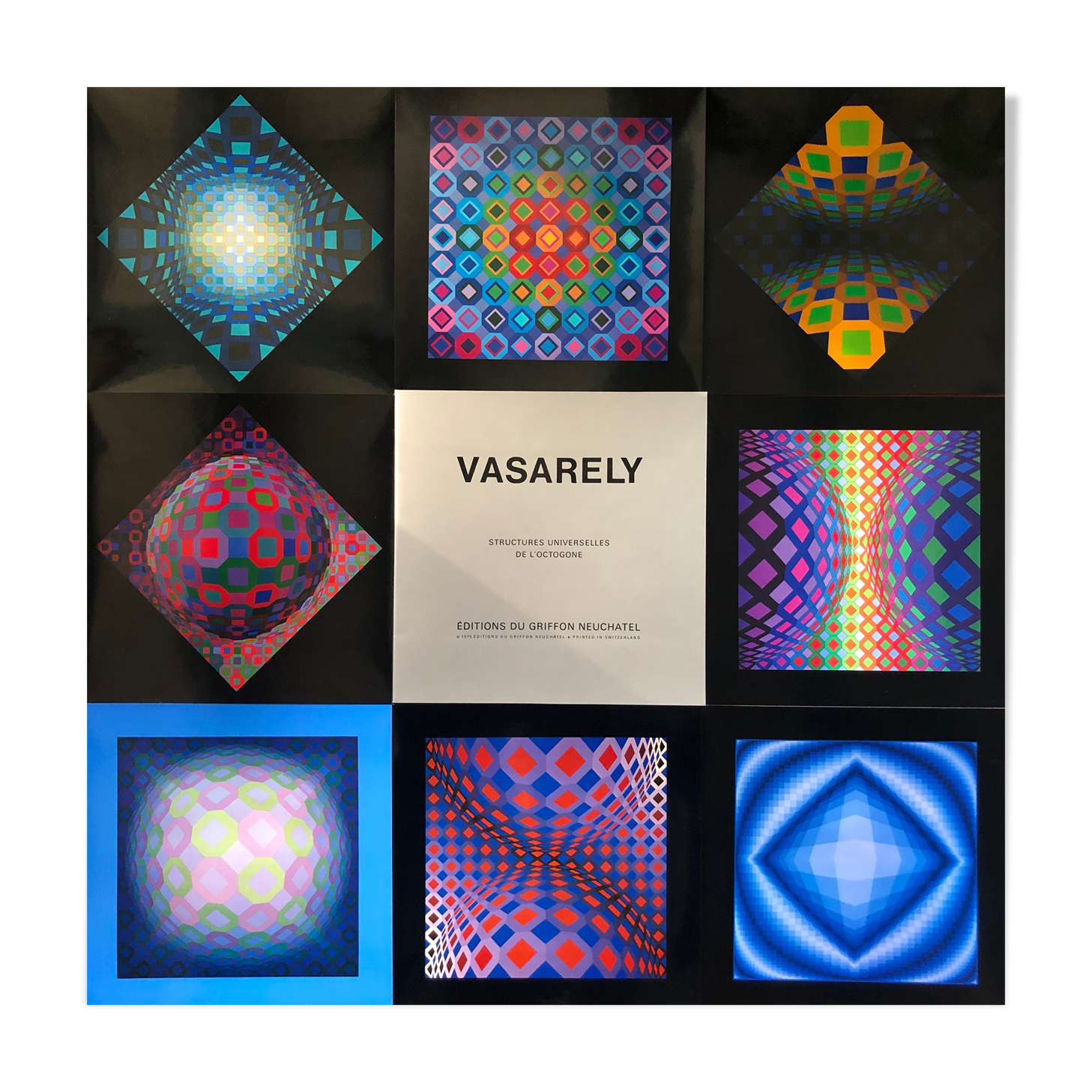 Victor vasarely - complete portfolio of 8 posters from 1974 - universal structures of the octagon