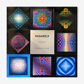 Victor vasarely - complete portfolio of 8 posters from 1974 - universal structures of the octagon