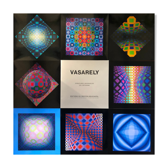 Victor vasarely - complete portfolio of 8 posters from 1974 - universal structures of the octagon