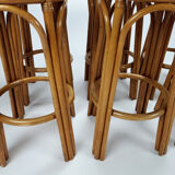 Set of 6 vintage bamboo barstools, 1960s