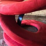 Jaymar Sculptural Post Modern Armchair with Red Spiral Ribbon, 1980s