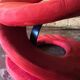 Jaymar Sculptural Post Modern Armchair with Red Spiral Ribbon, 1980s