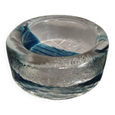 Blue bubble glass ashtray/pocket tray – from Sweden