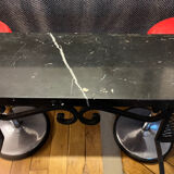 Wrought iron and marble console